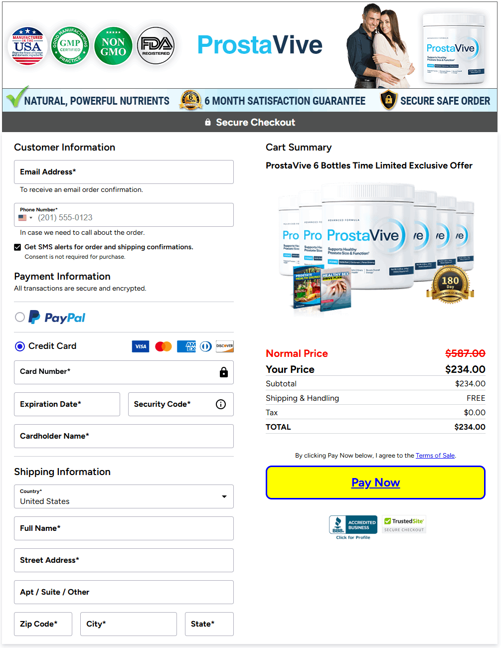 ProstaVive order page